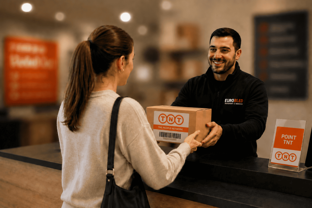 Échange de colis au comptoir TNT